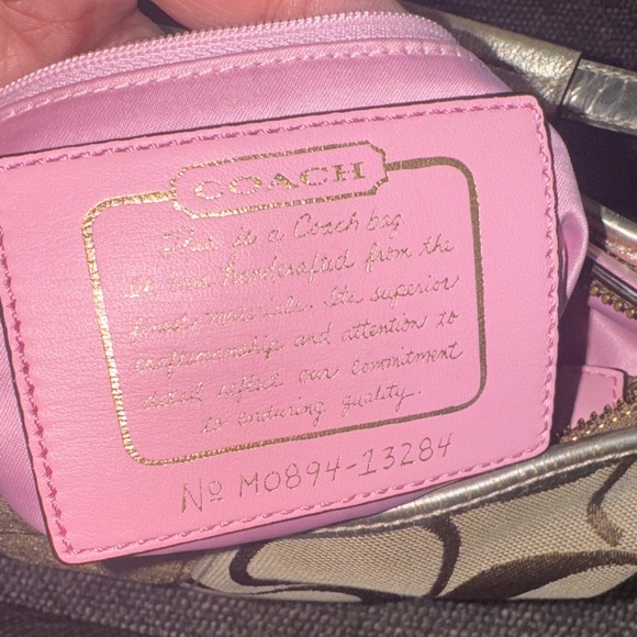 Coach Beige and Gold Shoulder Bag - Picture 9 of 10